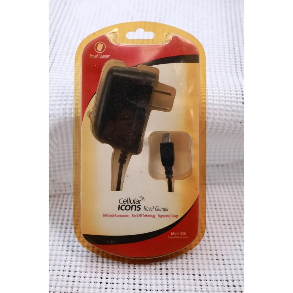 Cellular Icons Mini USB Travel Wall Charger Black Vintage Phone New Sealed
